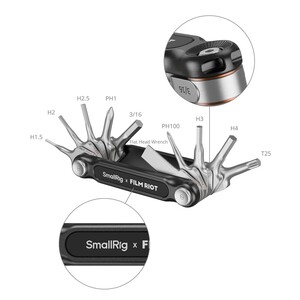 SMALLRİG - SmallRig 4813 FILM RIOT 10'u 1 arada Katlanır Anahtar Seti (Kırmızı)