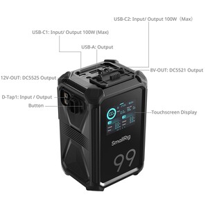 SMALLRİG - SmallRig 4984 X99 X-Touch Smart Üçlü Korumalı 1,5 m Düşmeye Dayanıklı IP54 Su Geçirmez / Toz Geçirmez) V-Mount Batarya (1)