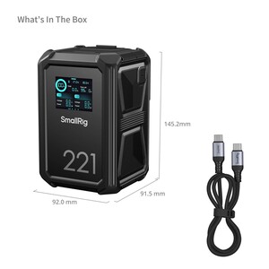 SmallRig 4985 X221 X-Touch Smart Üçlü Korumalı 1,5 m Düşmeye Dayanıklı, IP54 Su Geçirmez / Toz Geçirmez) V-Mount Batarya - Thumbnail