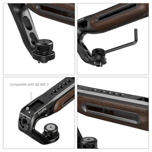 SmallRig 5252 Ahşap Üst Sap, 1/4''-20 ve ARRI 3/8''-16 Konumlandırma Vidası ile Birlikte - Thumbnail