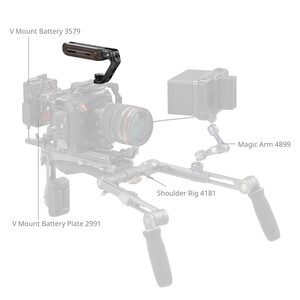 SmallRig 5252 Ahşap Üst Sap, 1/4''-20 ve ARRI 3/8''-16 Konumlandırma Vidası ile Birlikte - Thumbnail