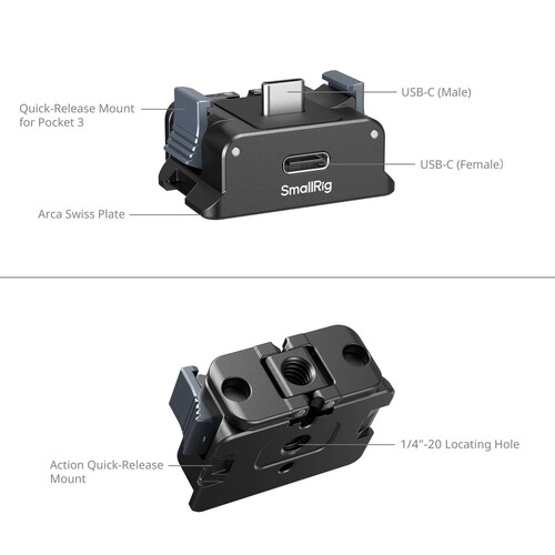 SmallRig 5376 DJI Osmo Pocket / 5 / 4 / 3 için Pil Adaptör Plakası