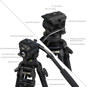 SmallRig 5580 FSD16 FreeSpeed ​​Ağır Hizmet Tipi Karbon Fiber Tripod - Thumbnail