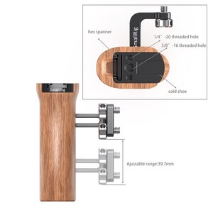 SmallRig - SmallRig HSN2093C Evrensel Ahşap Yan Kol (1)
