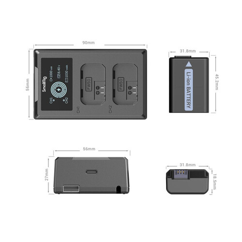 SmallRig NP-FW50 Çiftli Şarj Cihazı (4081)