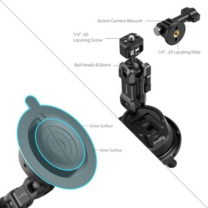 SmallRig SC-1K 4275 Aksiyon Kamera/Cep Telefonu için Vantuz Montaj Kiti - Thumbnail