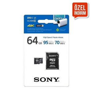 Sony 64GB 95mb/s MicroSD Hafıza Kartı (SR64UX2) - Thumbnail