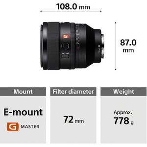 Sony FE 50mm f/1.2 GM Lens - Thumbnail