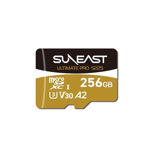 Suneast 256GB 208MB/s Ultimate Pro UHS-I V30 microSDXC Hafıza Kartı (S225 GOLD Series)