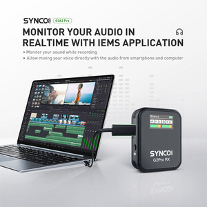Synco G2(A2) Pro 2 Kişilik Kablosuz Yaka Mikrofon - Thumbnail