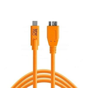 Tether Tools TetherPro USB-C to USB 3.0 Micro-B 4.6 m Bağlantı Kablosu (CUC3315ORG) - Thumbnail