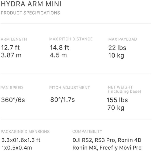 Tilta HDA-T08-A-V Hydra Mini Car Jimmy Jib (pro kit)