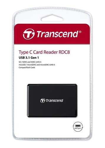 Transcend TS-RDC8K2 CF/SD/SDHC/SDXC/microSD Type-C Çoklu Kart Okuyucu