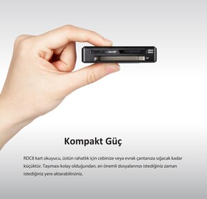 Transcend TS-RDC8K2 CF/SD/SDHC/SDXC/microSD Type-C Çoklu Kart Okuyucu - Thumbnail