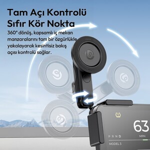 Ulanzi SK28 Manyetik Araç Telefon Tutucu Tesla Model 3 Y S X Uyumlu - S012 - Thumbnail