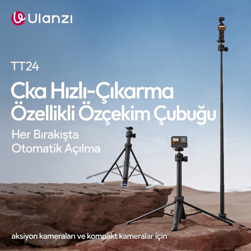 Ulanzi TT24 CKA 146cm Selfie Stick Tripod Kamera ve Telefon Uyumlu - S044A