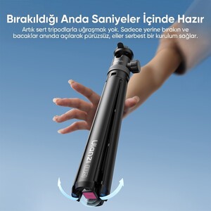 Ulanzi TT24 CKA 146cm Selfie Stick Tripod Kamera ve Telefon Uyumlu - S044A - Thumbnail