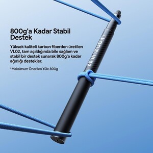 Ulanzi VL02 2.7 Metre Karbon Fiber Uzatılabilir Selfie Çubuğu 800g Taşıma Kapasiteli - T096 - Thumbnail