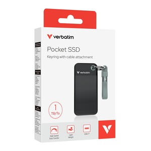 Verbatim 1TB Pocket USB 3.1Gen2 Taşınabilir SSD (Siyah / Gri) - Thumbnail