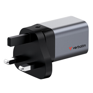 Verbatim 35W GaN Hızlı Şarj Cihazı 2 Portlu (1x USB-C PD 35W + 1x USB-A QC 3.0) - Thumbnail