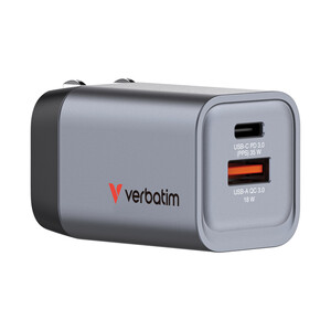 Verbatim - Verbatim 35W GaN Hızlı Şarj Cihazı 2 Portlu (1x USB-C PD 35W + 1x USB-A QC 3.0) (1)