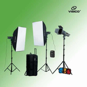 Visico - Visico VE-400 Plus 3'lü Paraflaş Kiti (Octabox 95cm)