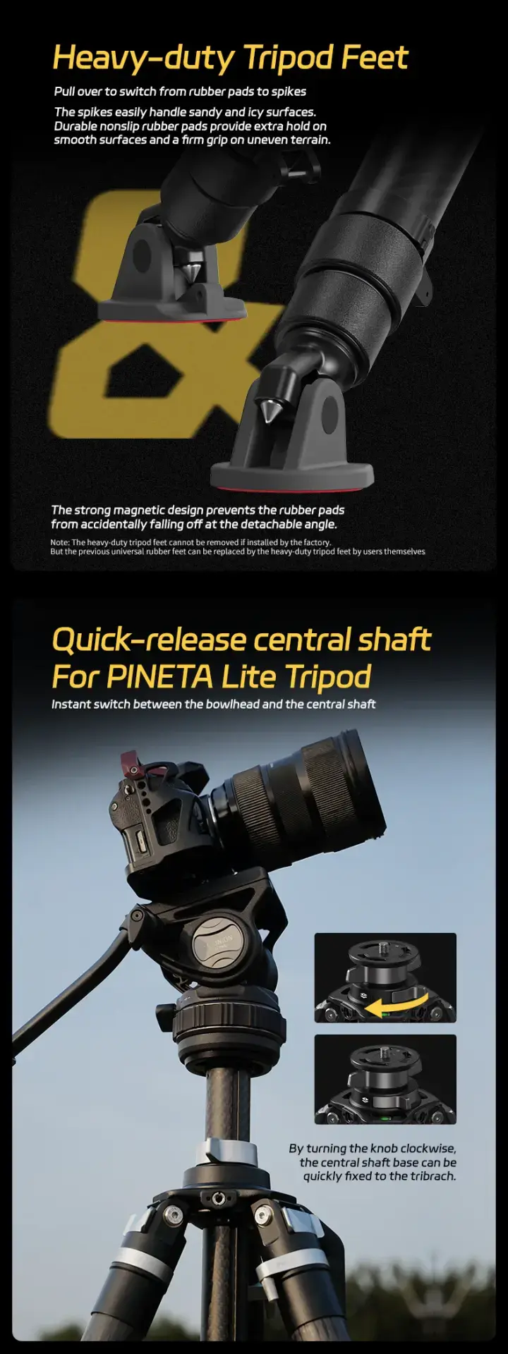 YC Onion Pineta Lite & CB7 Cedar & Ground-Spreader Karbon Fiber Tripod Kit - Thumbnail