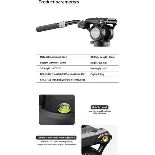 YC Onion Tako 52mm Bowl Head & FH60S Fluid Head Tripod Kit