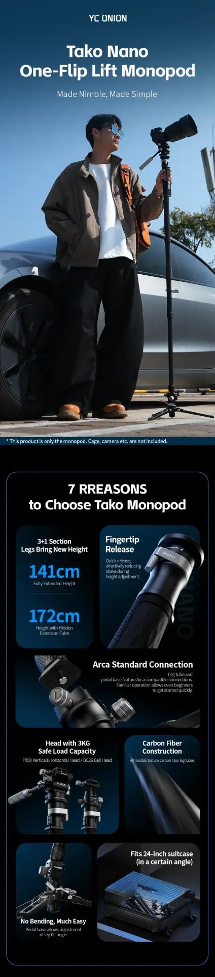 YC Onion Tako Nano & FX50 Fluid Kafa Monopod Kit