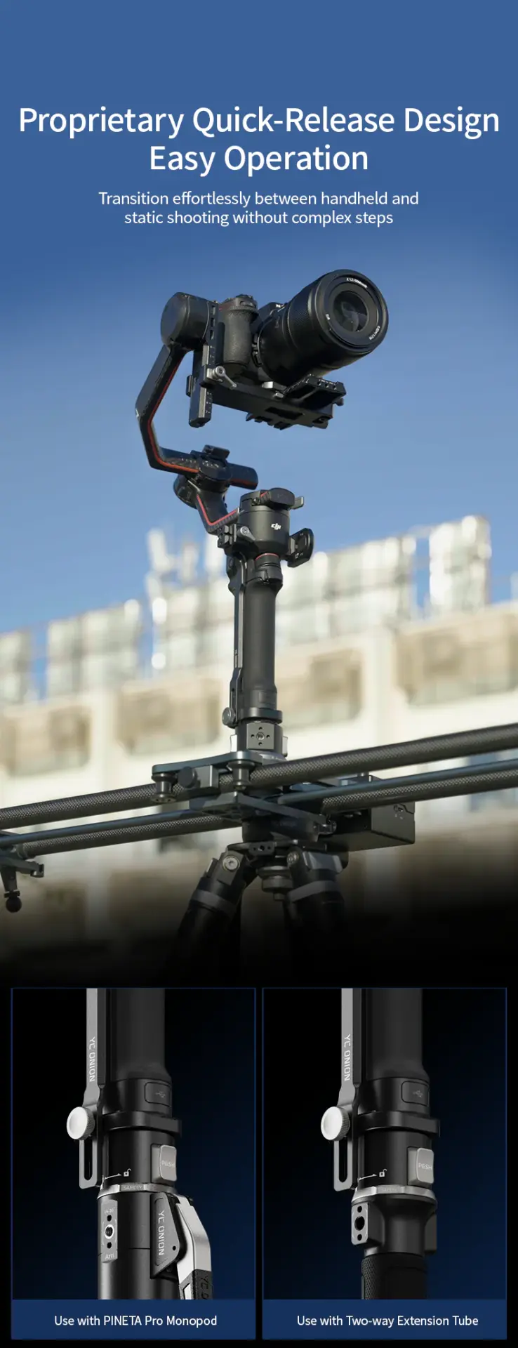 YC Onion Telescopic Extension Tube& RS Pro Connection Kit - Thumbnail