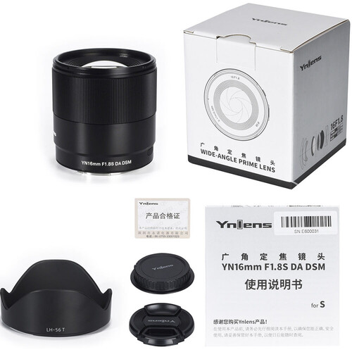 Yongnuo 16mm f/1.8S DA DSM APS-C Sony E Mount Uyumlu Otofokus Prime Lens