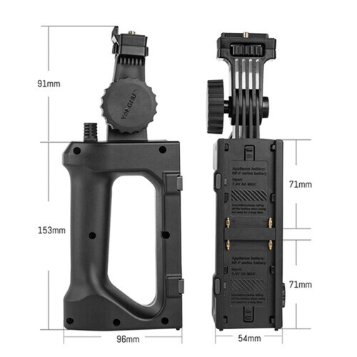 Yongnuo 2-NPF Batarya Handle YNLUX100, YN150 Led Işık Uyumlu, Siyah