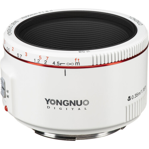 Yongnuo 50mm f/1.8 II Canon EF Mount Uyumlu Otofokus Prime Lens - Beyaz