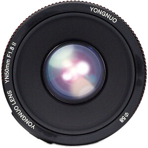 Yongnuo 50mm f/1.8 II Canon EF Mount Uyumlu Otofokus Prime Lens - Siyah - Thumbnail