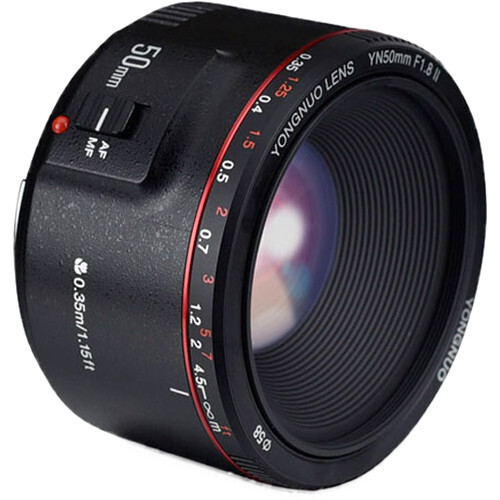 Yongnuo 50mm f/1.8 II Canon EF Mount Uyumlu Otofokus Prime Lens - Siyah