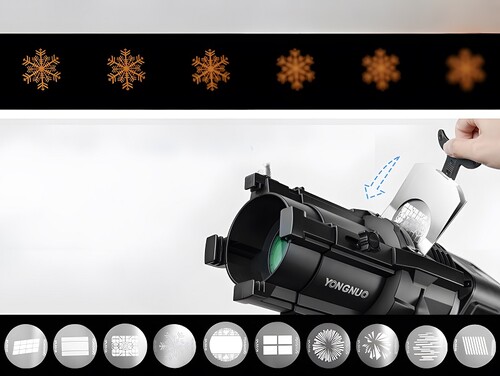 Yongnuo SPL100 Spotlight Lensli Gobo Seti - Optik Şekillendirici