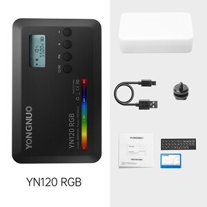 Yongnuo YN120 RGB 2500-9900K Dahili Bataryalı Mobil Vlog LED Işık - Thumbnail
