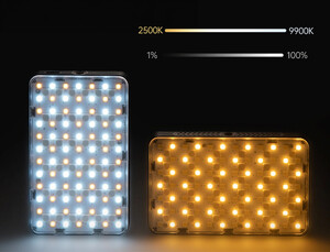Yongnuo YN120 RGB 2500-9900K Dahili Bataryalı Mobil Vlog LED Işık - Thumbnail