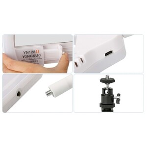 Yongnuo YN128 II Aynalı Bi-Color Ring LED Işık-Beyaz Kasa - Thumbnail