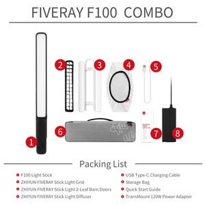 Zhiyun Fiveray F100 Combo RGB LED Tüp Işık - Thumbnail