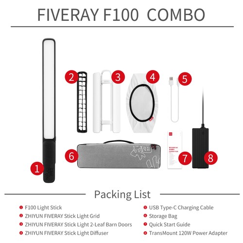 Zhiyun Fiveray F100 Combo RGB LED Tüp Işık