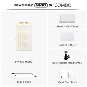 Zhiyun Fiveray M40 SE Combo 40W Taşınabilir LED Işık - Thumbnail