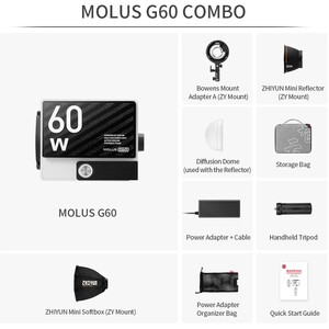 Zhiyun MOLUS G60 Bi-Color Mini/Pocket COB Monolight /Combo Kit - Thumbnail