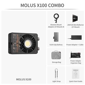 Zhiyun - Zhiyun MOLUS X100 Bi-Color Pocket COB Monolight / Combo Kit (1)