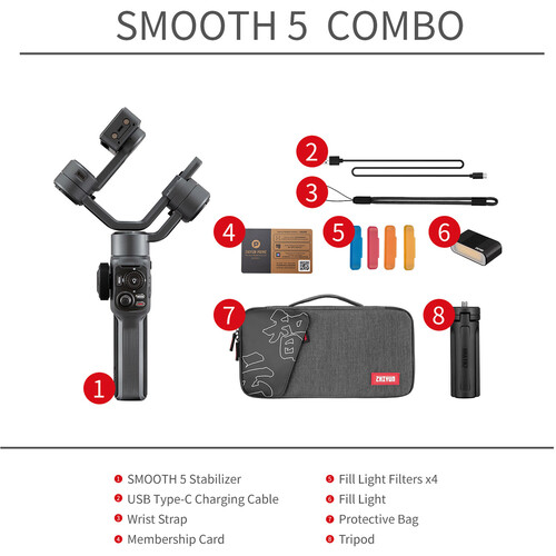 Zhiyun Smooth-5 Combo Telefon Gimbali