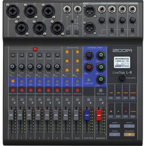 Zoom LiveTrak L-8 8-Kanal Kayıt Özellikli Dijital Mikser